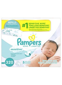 Buy Pack Of 5  Sensitive Water Baby Wipes, 320 Count in Saudi Arabia