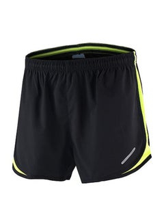 Buy 2 in 1 Running And Cycling Sports Shorts Green/Black in UAE