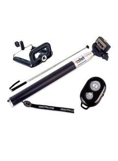 Buy Monopod Selfie Stick With Bluetooth Remote Shutter Black in Saudi Arabia