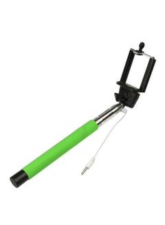 Buy Monopod Handheld Selfie Stick With Wired Remote Green in UAE