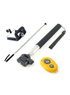 Buy Monopod Selfie Stick With Bluetooth Remote Shutter Black in Saudi Arabia