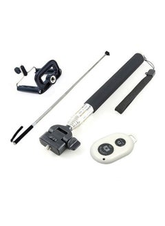 Buy Selfie Stick Monopod With Bluetooth Remote Shutter White in UAE