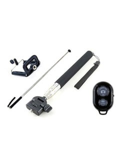 Buy Selfie Stick Monopod With Bluetooth Remote Shutter Black in UAE