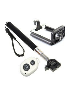 Buy Monopod Selfie Stick With Bluetooth Remote Control And Self-timer Shutter Black in UAE