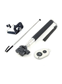 Buy Monopod Selfie Stick With Bluetooth Remote Shutter Black in Saudi Arabia