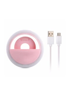 Buy Led Ring Selfie Light For Smartphone Pink/White in UAE