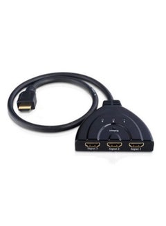 Buy 3 Port HDMI Switch Splitter HUB Box Cable Black in UAE