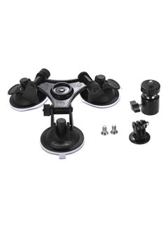 Buy 5-Piece Sports Camera Triple Suction Cup Mount Set Black in UAE