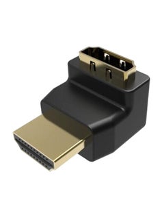 Buy 90 Degree Angle HDMI Male To HDMI Female Adapter Black in UAE