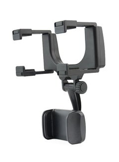Buy 360 Degree Rearview Mirror Mount Stand Holder for Cell Phone Black in Saudi Arabia