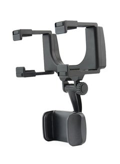 اشتري 360 Degree Rearview Mirror Mount Stand Holder for Cell Phone أسود في السعودية