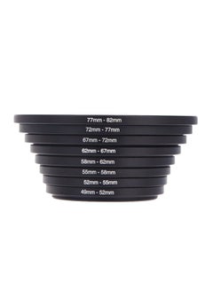 Buy 8-Piece Filter Step Up Ring Adapter Black in UAE