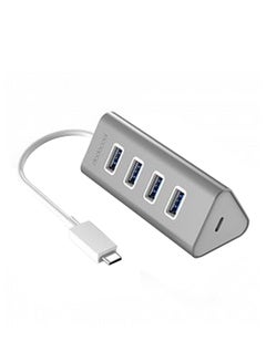 Buy 4-Port USB Hub Grey/White in Saudi Arabia