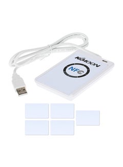 اشتري قارئ ذكي NFC ACR122U RFID عديم الاتصال وكاتب/ بطاقة USB + SDK + IC أبيض في الامارات