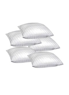 Buy Pack of 5 Solid Throw Pillow Foam White 40x40cm in UAE