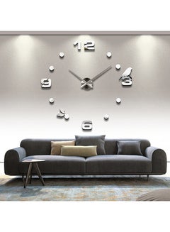 Buy DIY 3D Numeral Wall Clock Silver 80x120cmcentimeter in Saudi Arabia