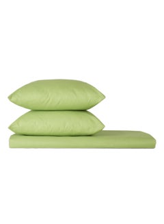 Buy 3-Piece Luxury Bedsheet Set Cotton Light Green King in UAE