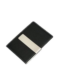 Buy PU Leather Money Clip Black/White/Cream in UAE