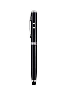 اشتري قلم إلكتروني برأس كروي مع مؤشر ليزري وضوء LED 4 في 1 أسود في السعودية