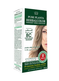 Buy Permanent Herbal Hair Colour 8C Dark Golden Ash Blond 135ml in Saudi Arabia
