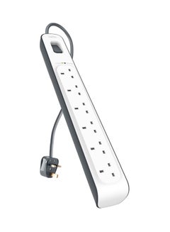 Buy Belkin 6 Way/6 Plug Surge Protection Strip With 2 Meters Cord Length - Heavy Duty Electrical Extension Socket white in UAE