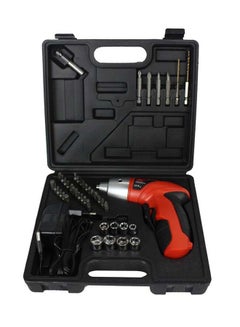 Buy 44-Piece Cordless Screwdriver Set Black/Red 8cm in Saudi Arabia