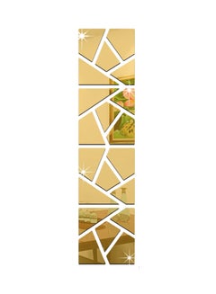 Buy Patterned Mirror Wall Sticker Gold in Saudi Arabia