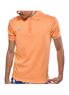 Buy Collared Neck Short Sleeve Polo Shirt Orange in Saudi Arabia