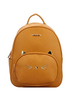 Buy Faux Leather Fashion Backpack Brown in Saudi Arabia