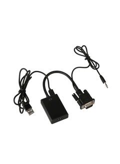 اشتري كابل محول بمنفذ VGA إلى HDMI أسود في الامارات