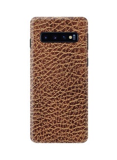 Buy Protective Case Cover For Samsung Galaxy S10 Brown Leather in UAE
