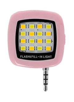 Buy 16-LED Portable Smartphone Selfie Flash Light Pink/Yellow in UAE