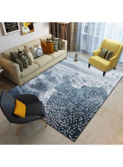 Buy Printed Floor Carpet Black/White 140x200centimeter in Saudi Arabia