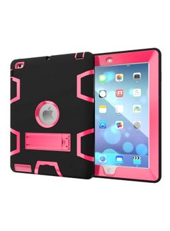 Buy Kick Stand Case Cover For iPad 2/3/4 9.7 Inch Pink/Black in UAE