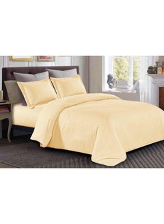 Buy 6-Piece Comforter Set Microfiber Yellow King in UAE