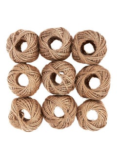 Buy 9-Piece Jute Twine Ropes Ball Brown in Saudi Arabia