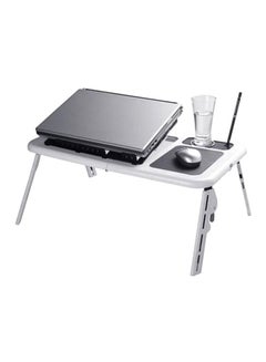 Buy Portable E-Table Stand Cooler For Laptop White/Black in UAE