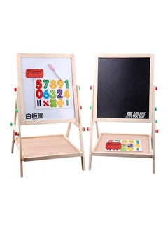 Buy Two In One Easel Learning Wooden Board Multicolour in Saudi Arabia