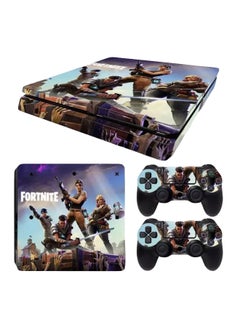 Buy 3-Piece Fortnite Printed Gaming Console And Controller Sticker Set For PlayStation 4 in Saudi Arabia