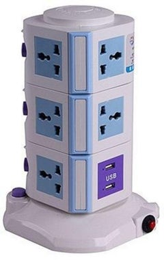 Buy Multi Plug Charging Socket White/Blue/Purple in UAE