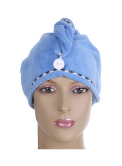 Buy 2-Piece Hair Drying Towel Blue/Pink 70x25centimeter in UAE
