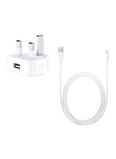 Buy 3-Pin Wall Charger With Cable White in UAE