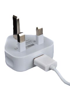 Buy UK Plug Power Adapter Wall Charger With Cable White in Saudi Arabia