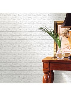 Buy 3D Brick Pattern Decorative Wallpaper White in UAE