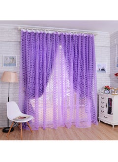 Buy Rose Tulle Window Curtain Purple 200 x 100cm in Saudi Arabia