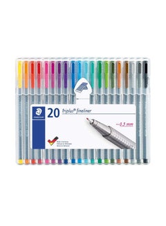 اشتري مجموعة أقلام الخط الرفيع تريبلس من 20 قطعة متعدد الألوان في السعودية