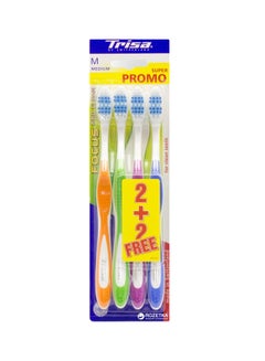 اشتري Pack Of 4 Focus Pro Clean Medium Toothbrush متعدد الألوان في الامارات