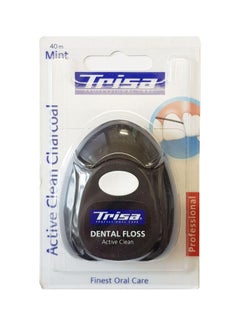 Buy Dental Floss Active Clean Charcoal Multicolour in Saudi Arabia