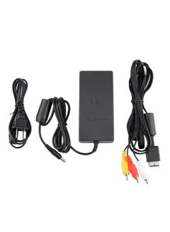 Buy AC Adapter Charger Power Cord Supply For Sony For PS2 And Audio Video AV Cable Black in Saudi Arabia