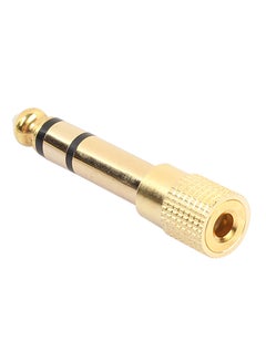 Buy Female Stereo Audio Adapter Copper Plug Jack Golden in Saudi Arabia